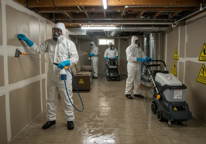 Basement Moisture Removal and Structural Drying process in Fayetteville, AR